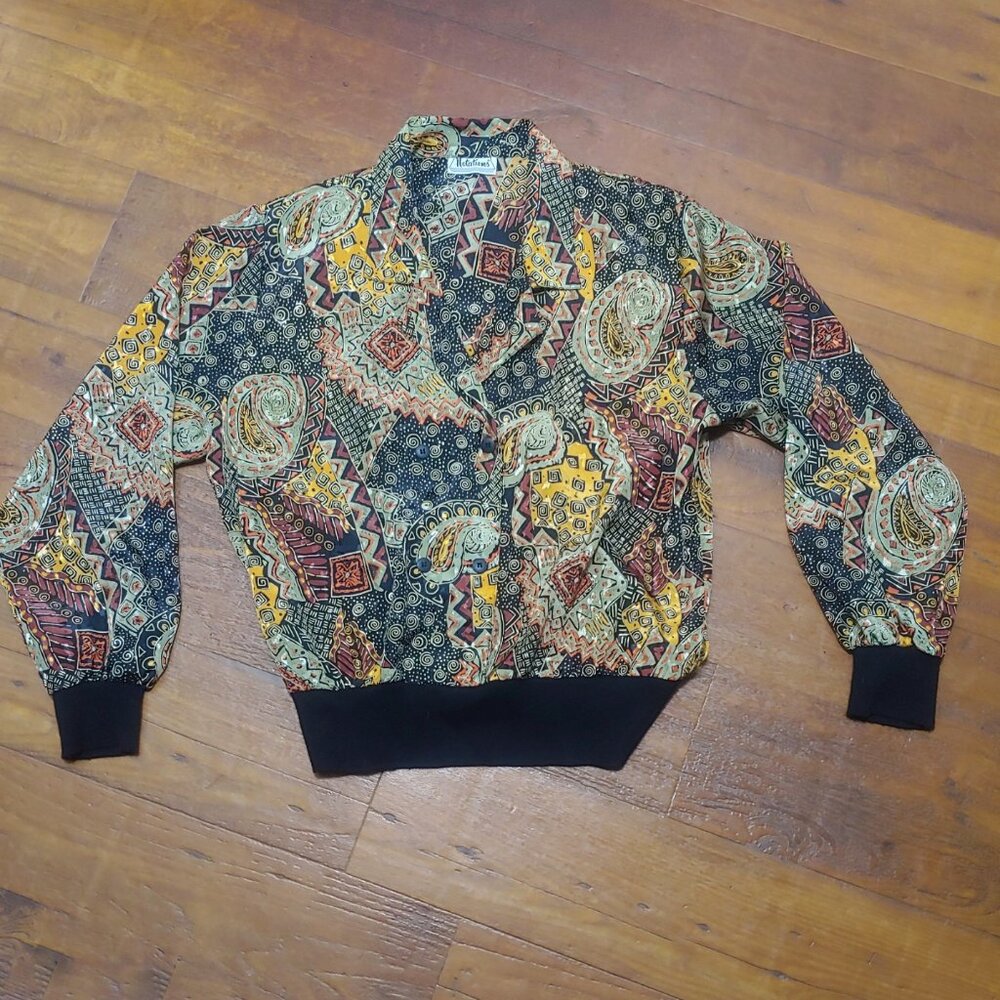 Women's Vintage 80s/90s Notations Multi-Print Shirt